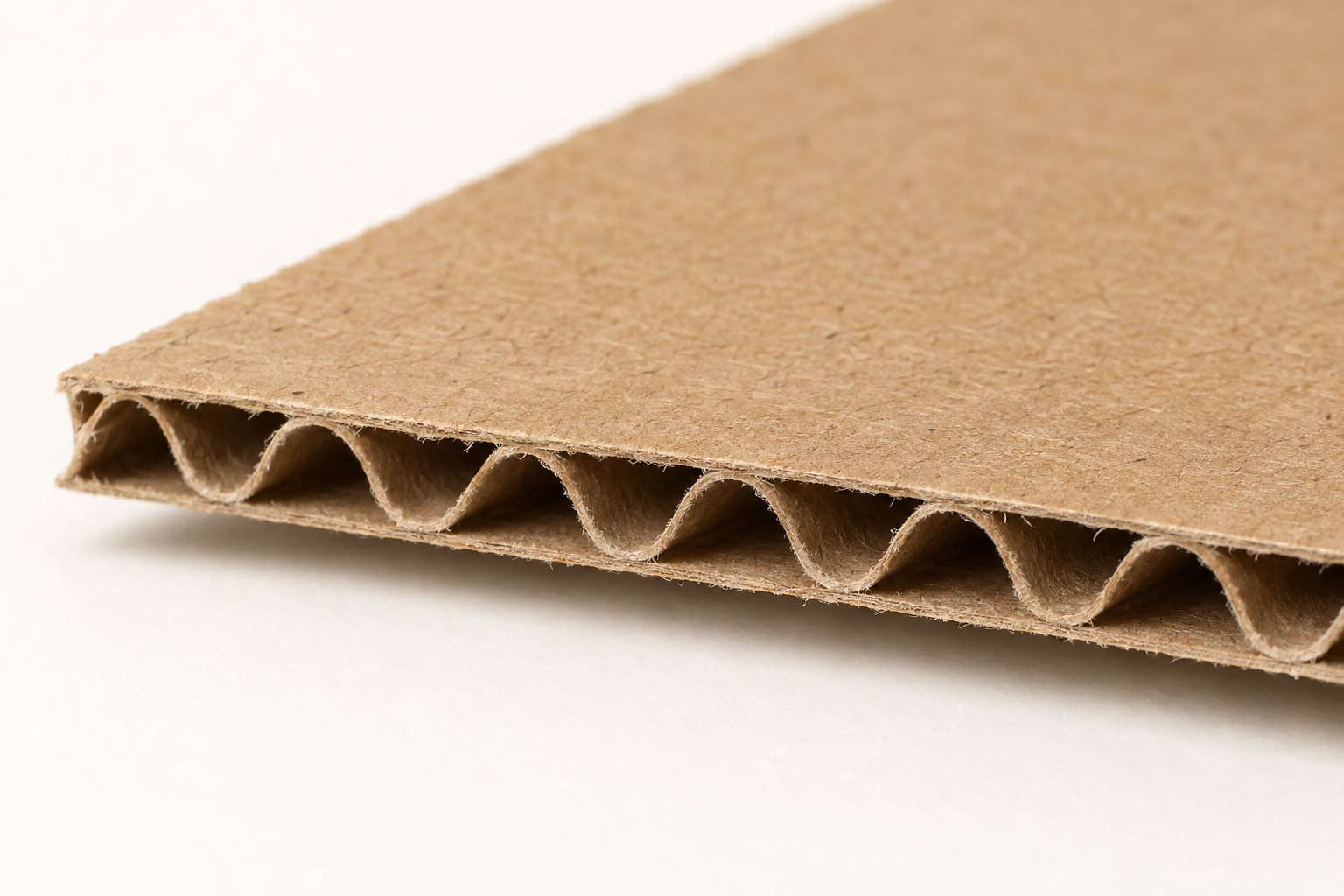 Illustration of a single-wall corrugated board edge