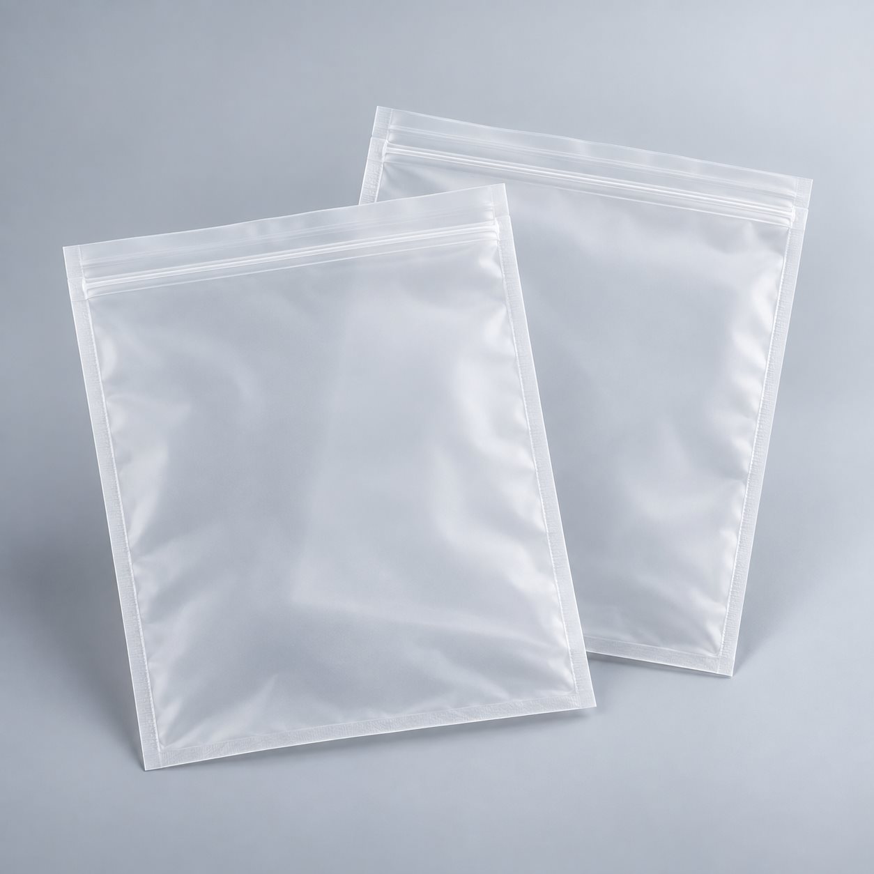 Frosted flat resealable packaging bag style illustration